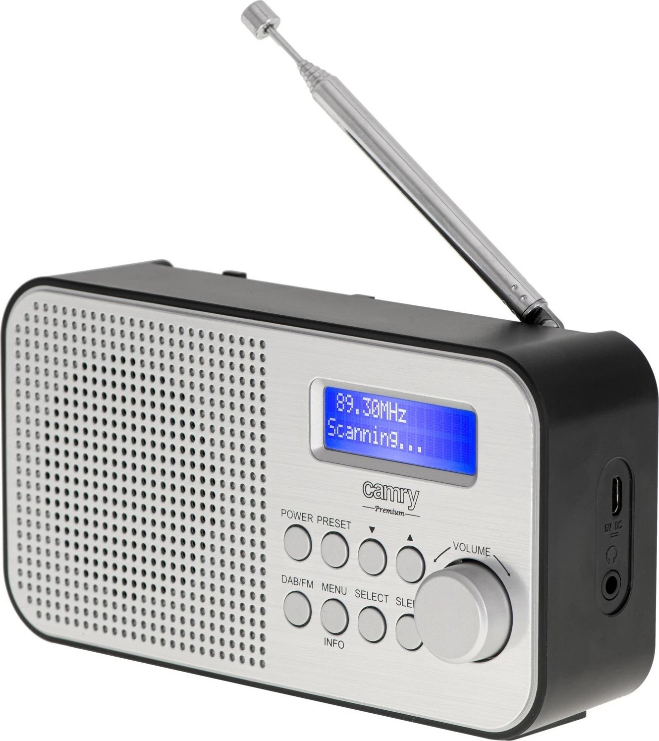 Radio digjitale Camry CR 1179, FM, DAB, DAB+, 2000mAh, e zezë-argjendtë