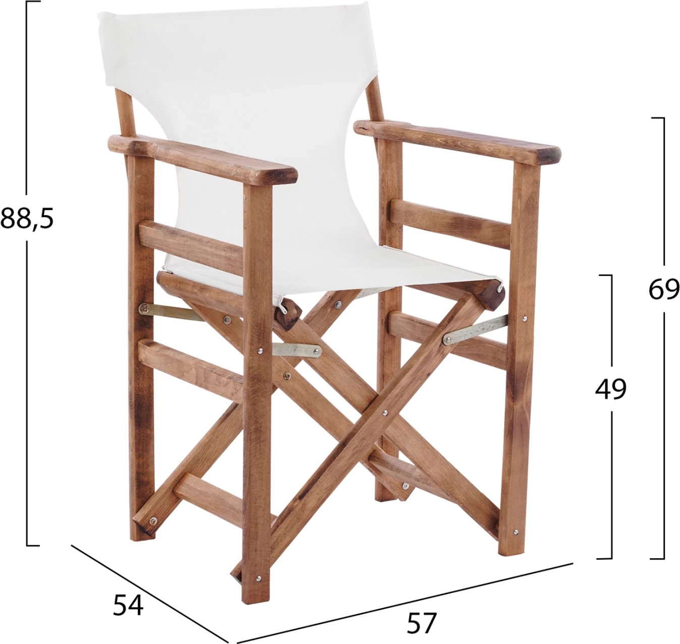 Karrige regjisori Limnos, ngjyrë arre, tekstil krem, FH10368.60, 57X54X88,5 cm