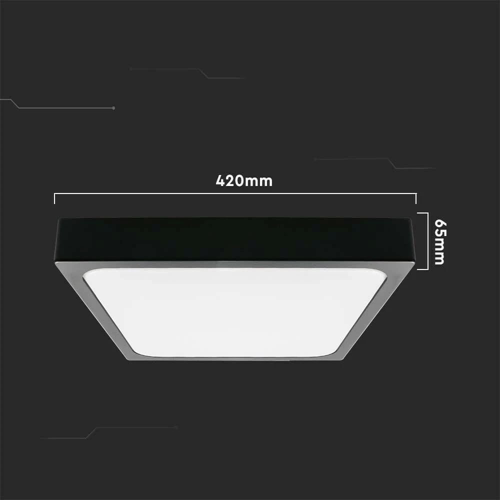 Plafond V-TAC VT-8630B-SQ 30W LED, 42x42cm, e zezë