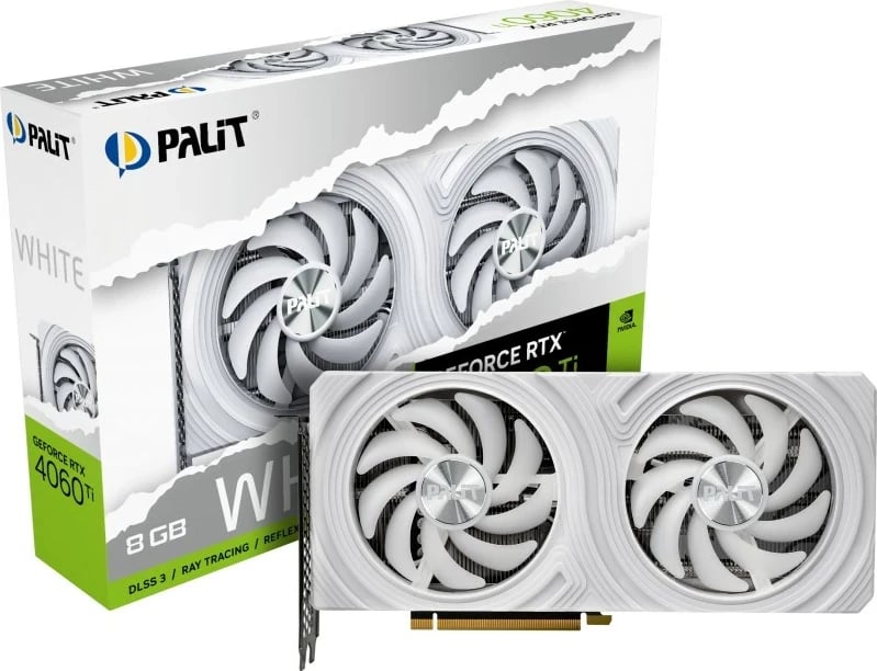 Kartelë grafike Palit GeForce RTX 4060 Ti, 8 GB GDDR6, Bardhë