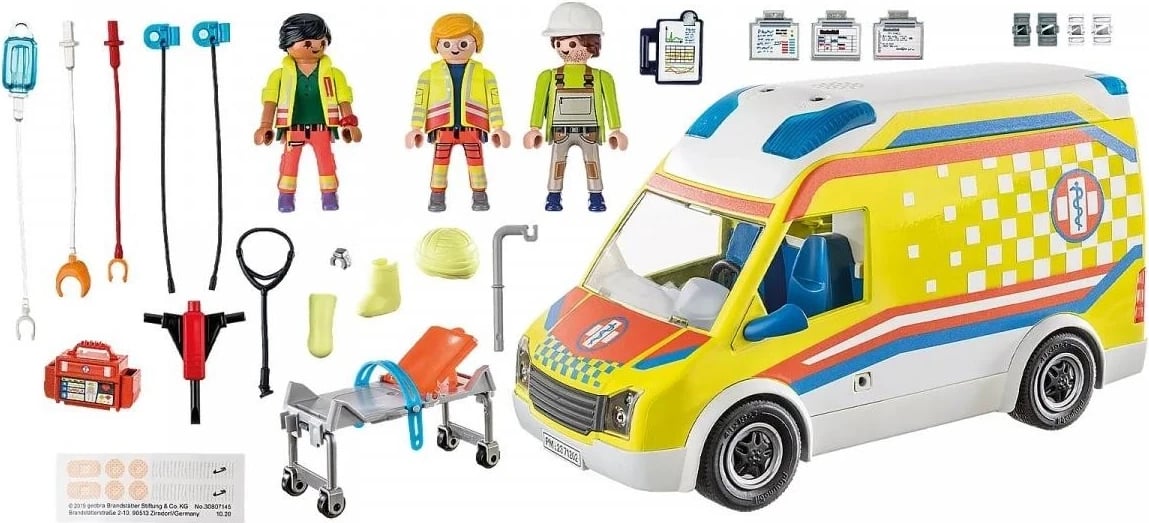 Set lodër me figura Playmobil, Ambulancë 71202