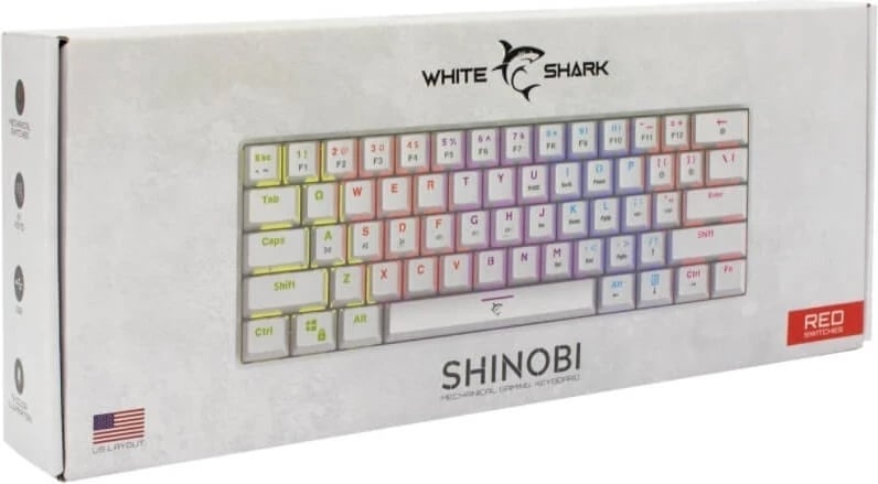 Tastierë WhiteShark Shinobi RS White, e bardhë