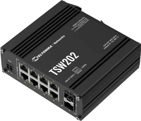 Switch Teltonika TSW202, Managed, L2, Gigabit Ethernet, PoE, Alumini, Blu