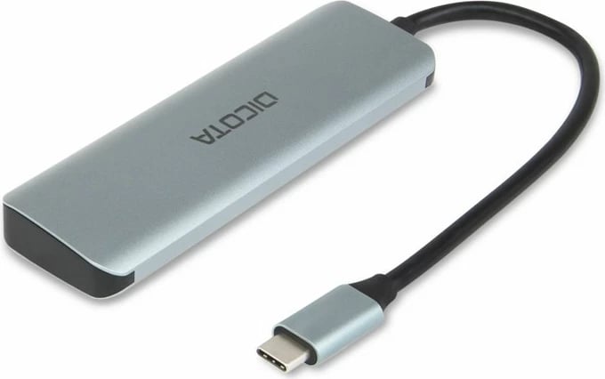 Hub USB-C Dicota D32061 4-në-1, 10 Gbps, Argjendtë