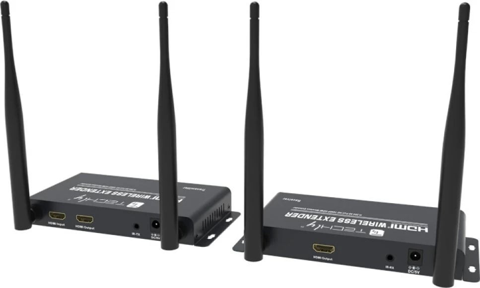 Kit wireless HDMI extender TECHly deri në 200m, ngjyrë e zezë