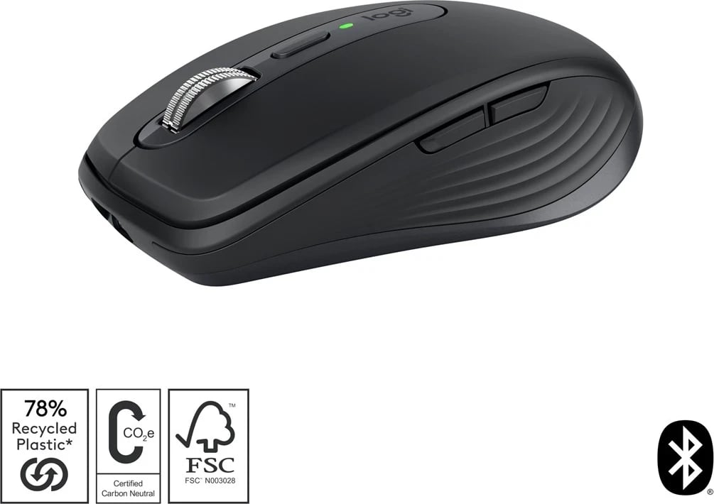 Maus Logitech MX Anywhere 3S, me lidhje RF Wireless + Bluetooth, 8000 DPI