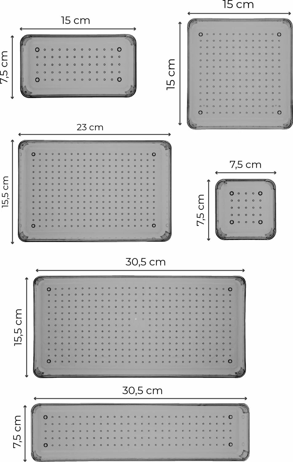 Organizerë Vienev, anthracite dhe transparent, set 16 copë