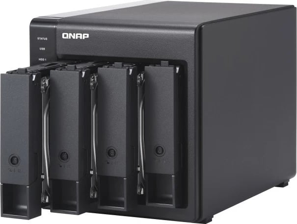 Kasë QNAP TR-004, HDD/SSD, 2.5/3.5", Serial ATA II, 3 Gbit/s, Hot-swap, E zezë