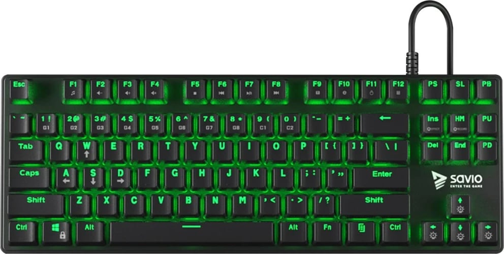 Tastierë për gaming Savio Tempest RX TKL, e zezë