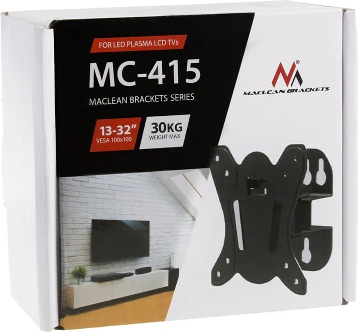 Mbajtës muri për TV dhe monitor Maclean MC-415, 13"-32", i zi