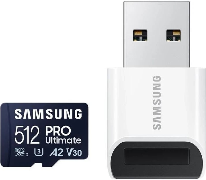 Kartë kujtese Samsung Ultimate microSDXC, 512GB, UHS-I U3, me lexues