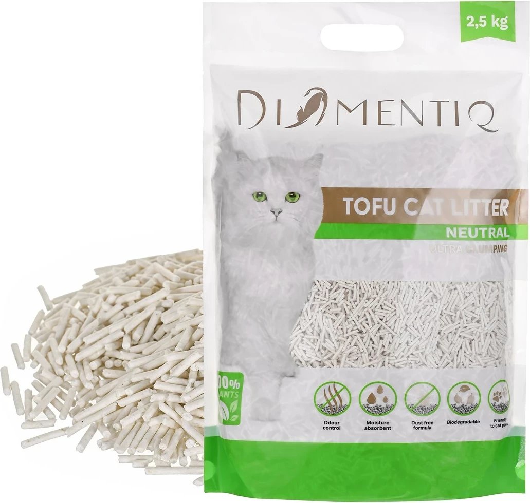 Leter për mace DIAMENTIQ Tofu Neutral Ultra clumping, 2.5 kg