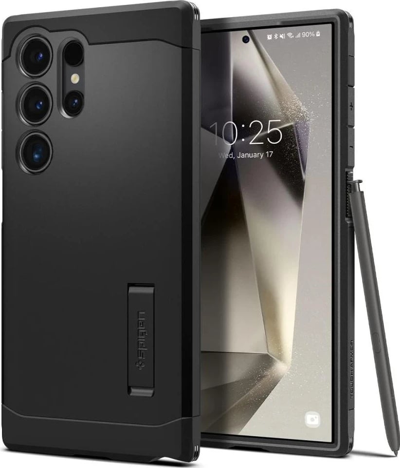 Mbështjellës për Celular Spigen Tough Armor, për Samsung Galaxy S24 Ultra, ngjyrë e zezë