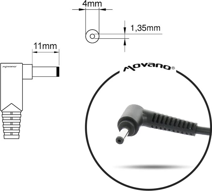 Karikues për laptop Mitsu 19V, Asus ZM/AS19237E, i zi 