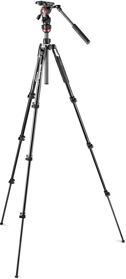 Tripod Manfrotto MVKBFRL-LIVE, 3 këmbë, Ngjyrë e zezë dhe argjendtë