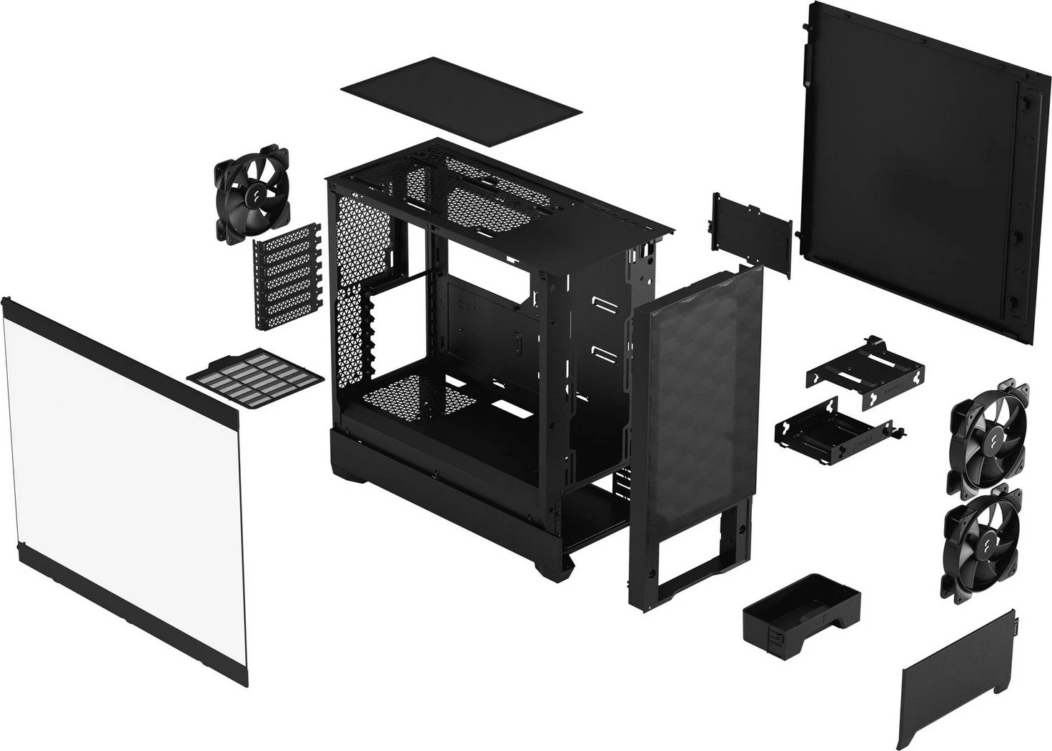 Kasë Fractal Design Pop Air, Midi Tower, e zezë, panel anësor transparent