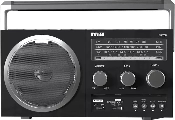 Radio portativ N'oveen PR750, e zezë