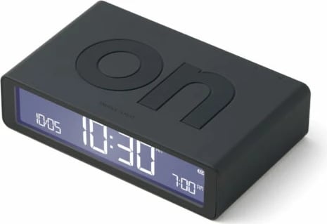 Orë me alarm Lexon Flip+ Classic LR150N0, LCD, USB-C, e zezë