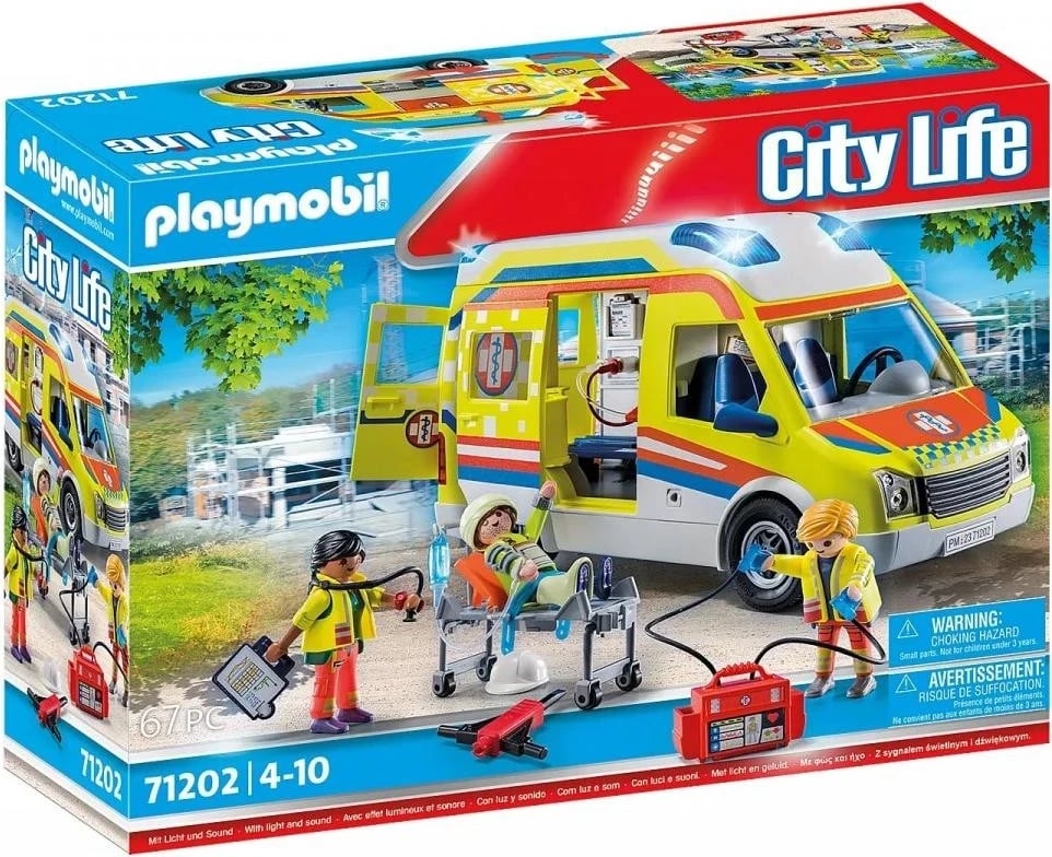 Set lodër me figura Playmobil, Ambulancë 71202