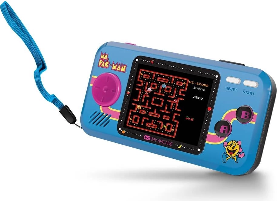 Paisje portative lojërash MS Pacman, My Arcade Pocket Player, 2.75", 3 lojëra, e kaltër