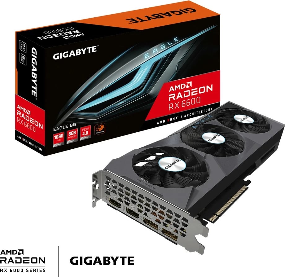 Kartelë grafike Gigabyte EAGLE Radeon RX 6600 8G, 8 GB, GDDR6, PCI Express x8 4.0, e zezë