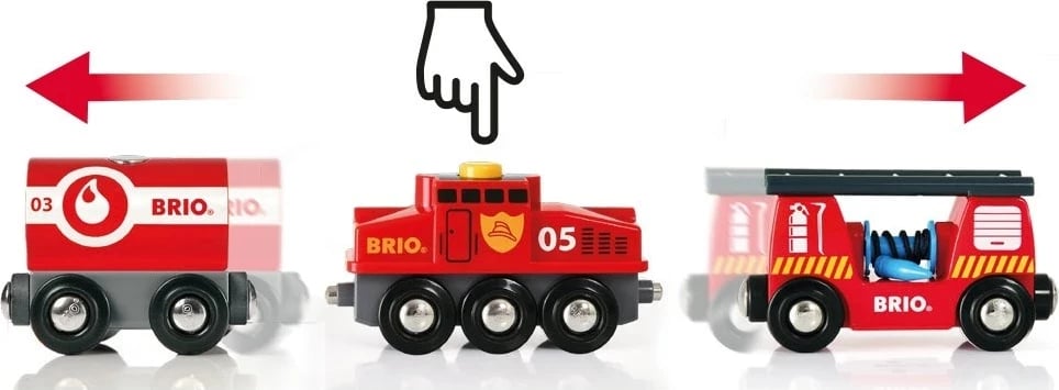 Tren lodër BRIO Rescue Firefighting, Ravensburger, i kuq