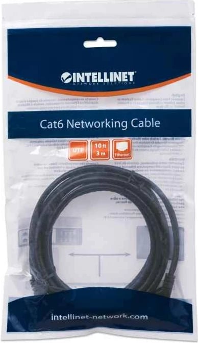 Kabëll rrjeti Intellinet, Cat6, 3m, i zi