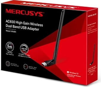 Adaptues Wireless Dual Band Mercusys AC650 me Antenë të Lartë, Ngjyrë e Zezë