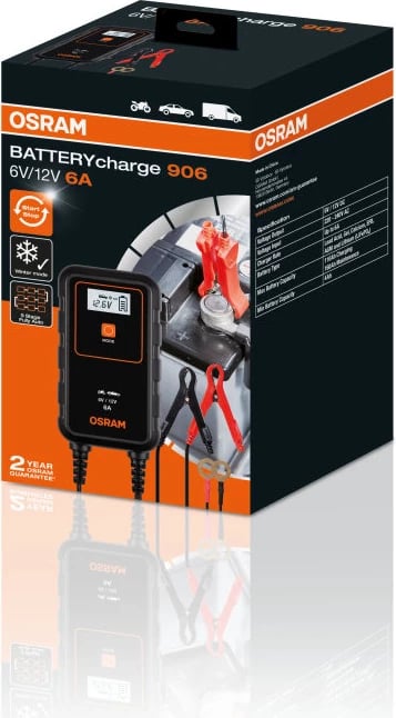 Mbushës për bateri të makinës 6A BATTERYcharge 906 OSRAM