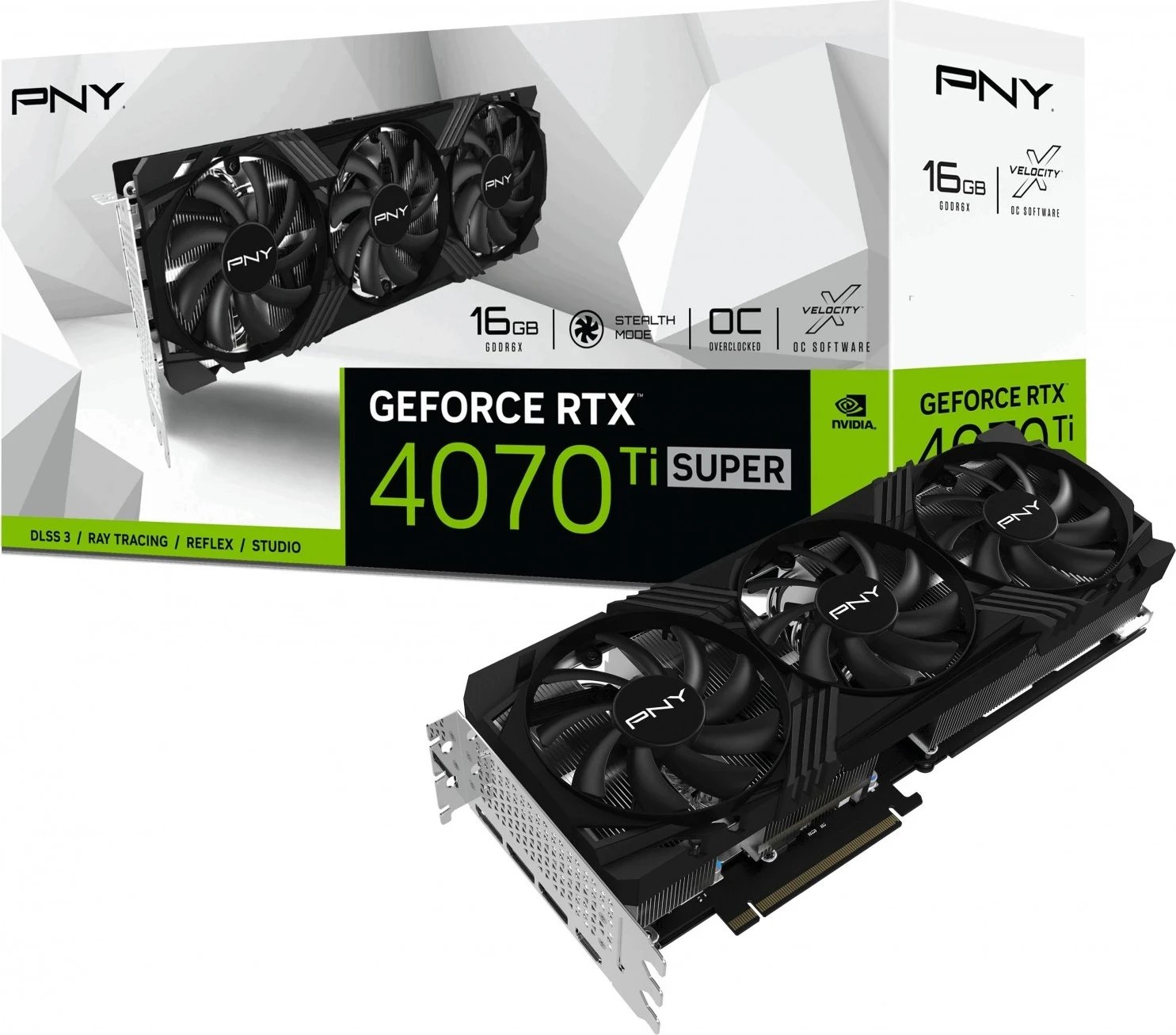 Kartë Grafike PNY GeForce RTX 4070 Ti SUPER Verto Triple Fan 16GB OC GDDR6X DLSS 3