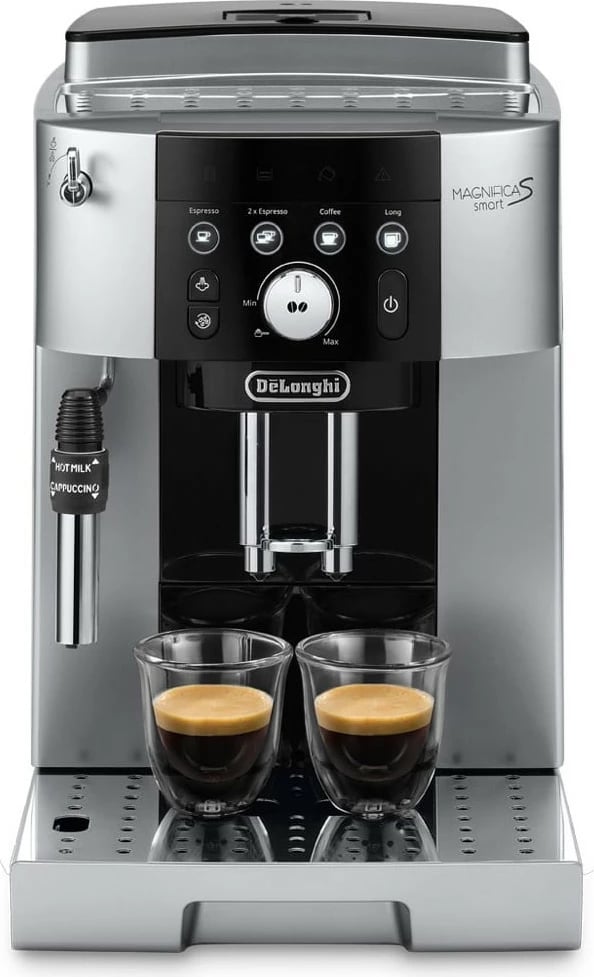 Makinë espresso De’Longhi Magnifica S Smart, 1.8 L, Kafe kokrra, Kafe e bluar, Mulli i integruar, E zezë, Argjend