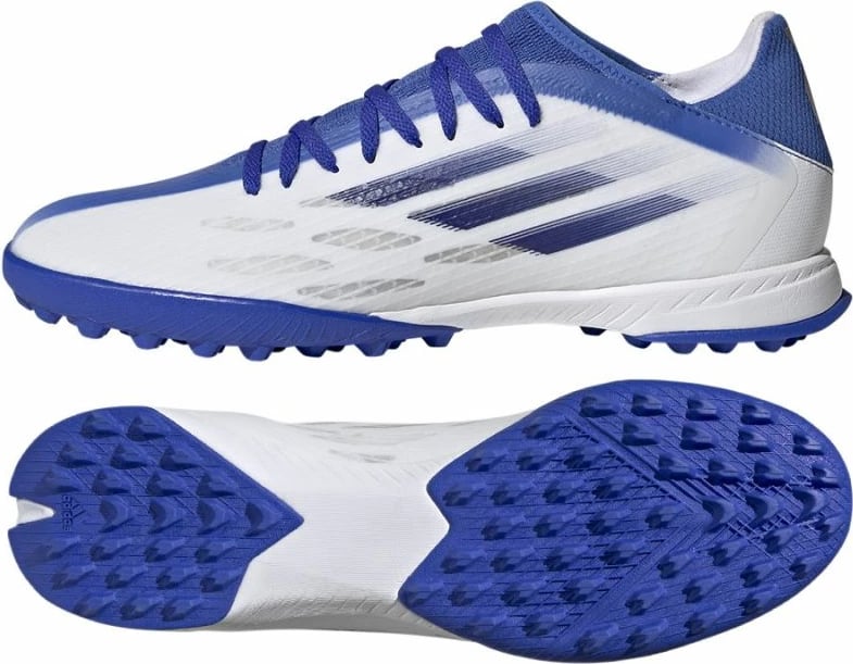 Patika futbolli për meshkuj Adidas X Speedflow.3, të bardha/kaltërta