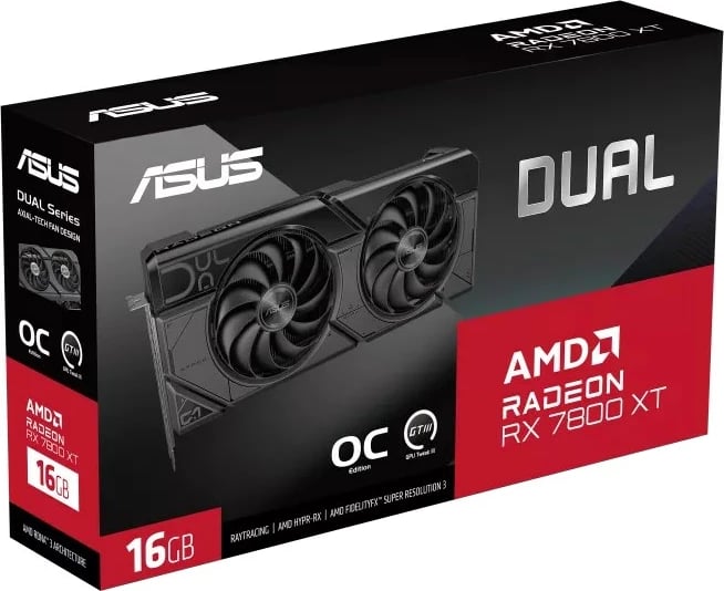 Kartelë grafike ASUS Dual RX7800XT-O16G e zezë