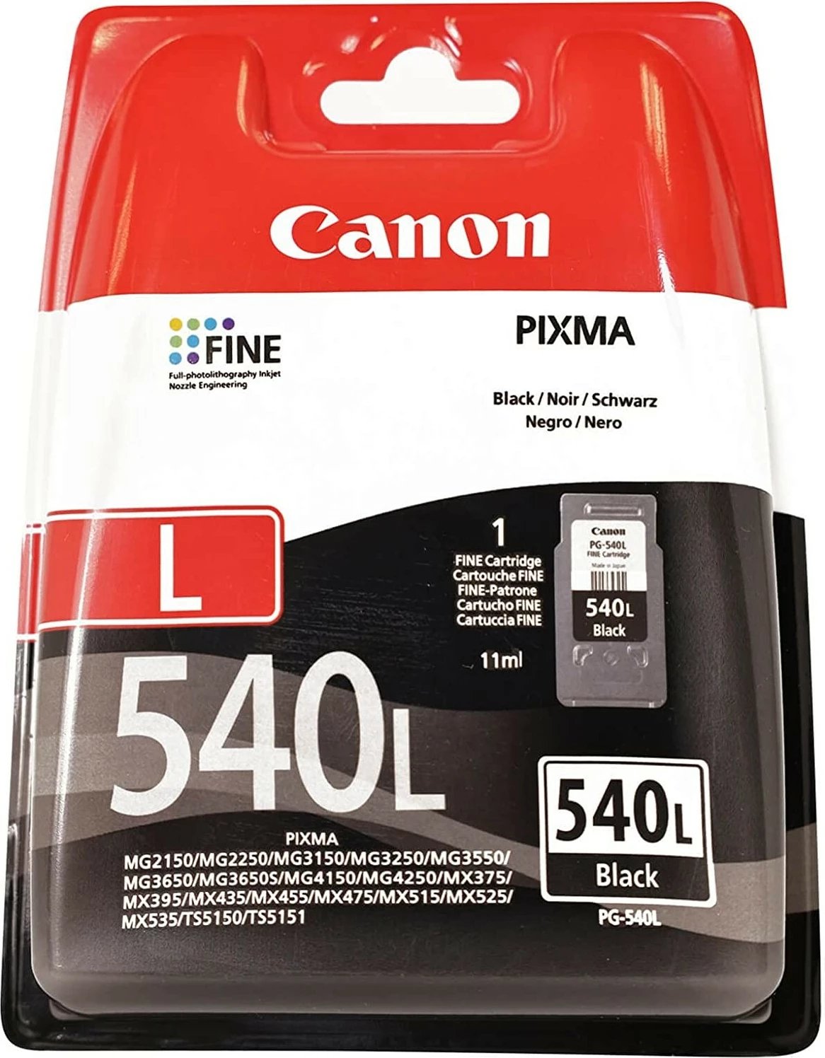 Toner Canon PG-540L, Standard Yield, 11 ml, 300 faqe, 1 copë