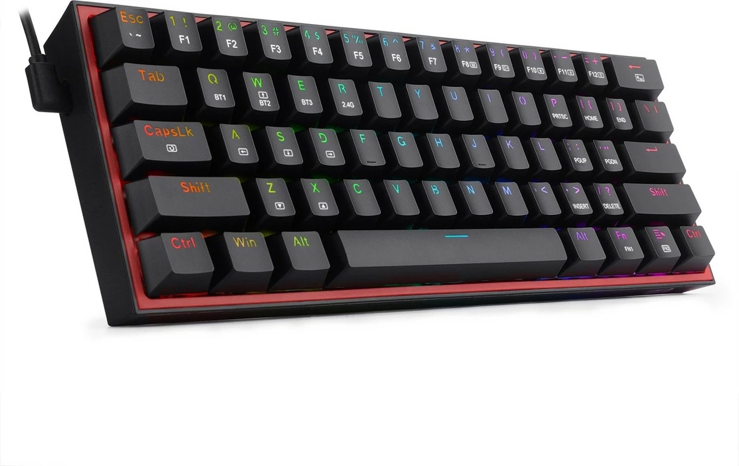 Keyboard Redragon K616 Fizz PRO, RGB, Wireless/Wired, Red Switch, Black