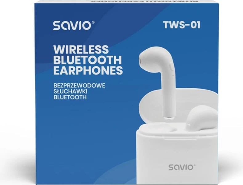 Kufje me bluetooth Savio TWS-01, e bardhë