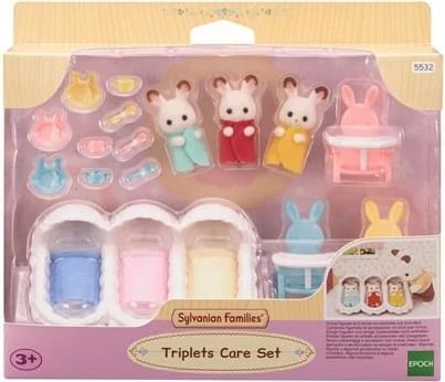 Set lodrash Sylvanian Families Bunny Triplets me veshë çokollate, EPOCH 5532