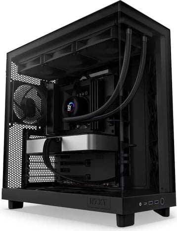 Kasë NZXT H6 Flow, Midi Tower, 2 x USB 3.1, 1 x USB-C 3.1, audio, e zezë