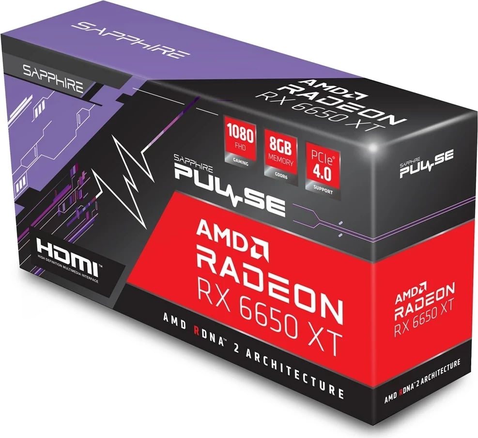 Kartë grafike Sapphire PULSE Radeon RX 6650 XT, 8 GB, e zezë