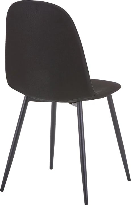 Karrige Bella, stof antracit, këmbë metali të zezë, 43x52x88cm, set prej 2 copësh