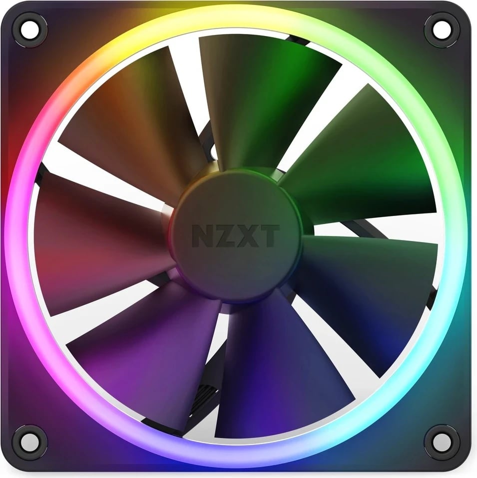 Ventilator për Kasë Kompjuteri NZXT F120 RGB, 12 cm, i Zi