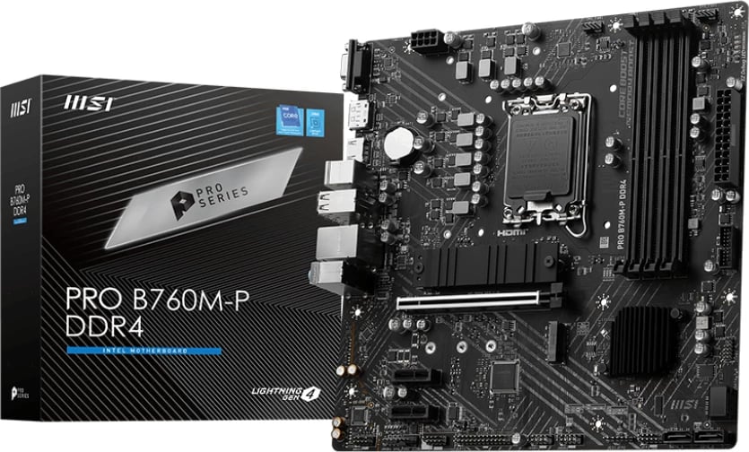 Pllakë amë MSI PRO B760M-P DDR4, Intel B760, LGA 1700, micro ATX