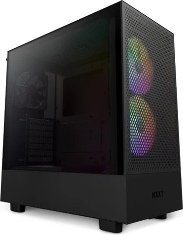 Kasë NZXT H5 Flow RGB, Midi Tower, pa furnizim, 1 x USB 3.1, 1 x USB-C 3.1, audio, e zezë