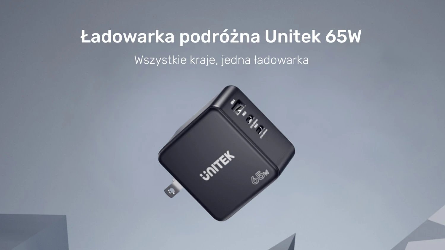 Karikues udhëtimi, Unitek GaN, PD 65W, me 3 porta, i zi