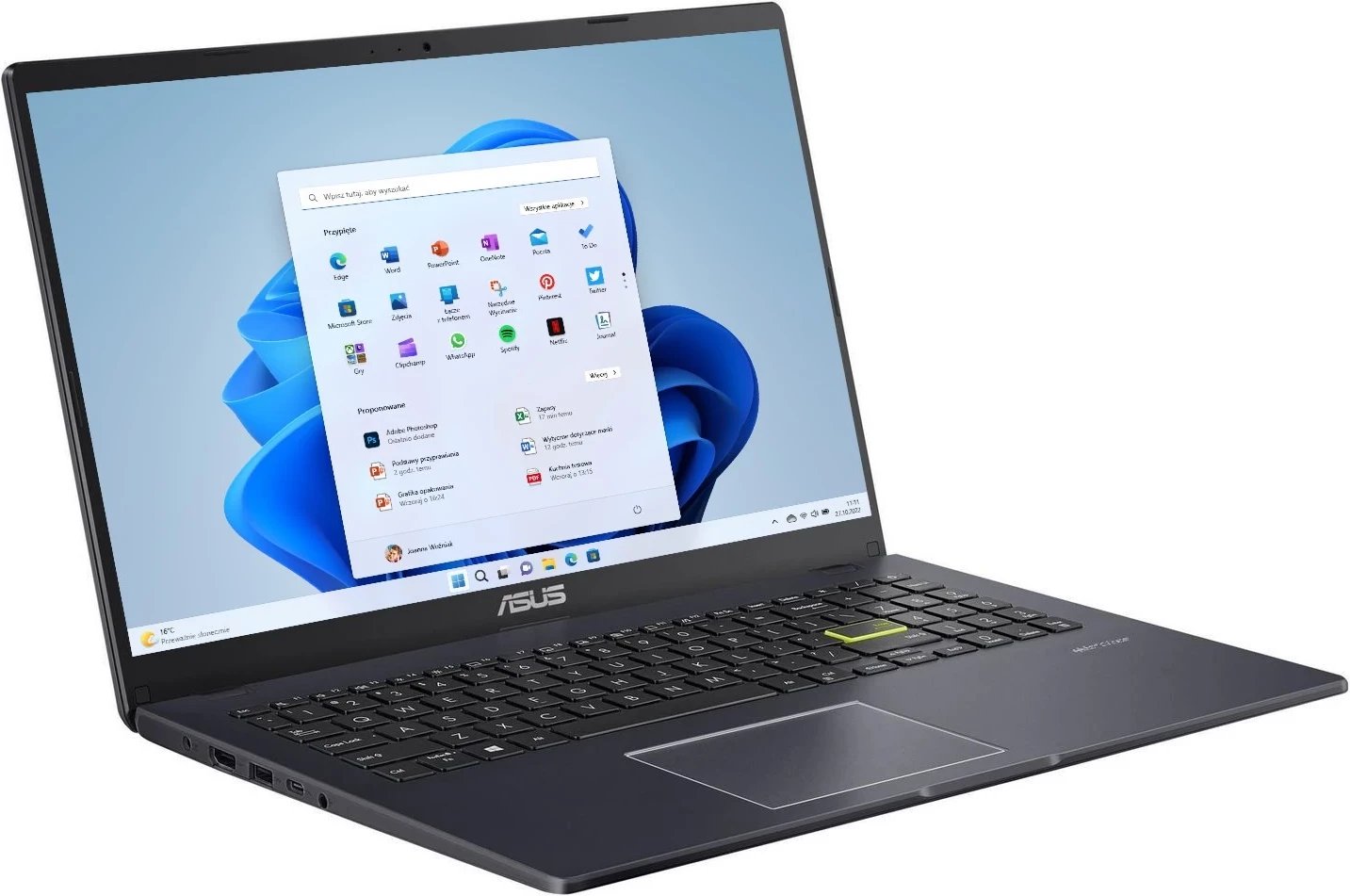 Laptop ASUS VivoBook (E510KA), 15.6", Intel Celeron, 4GB RAM, 128GB SSD, i kaltër