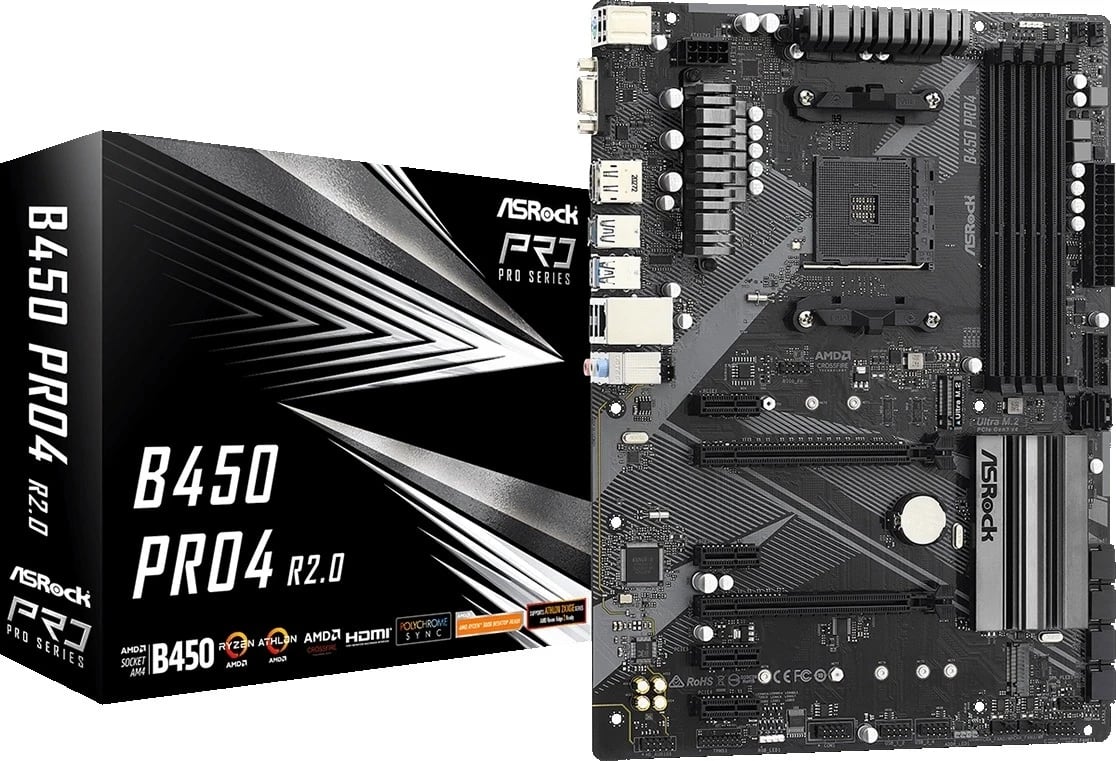 Kasë për kompjuter ASRock B450 Pro4 R2.0