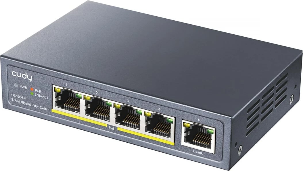 Switch Cudy GS1005P, 5-Port Gigabit PoE, Gri