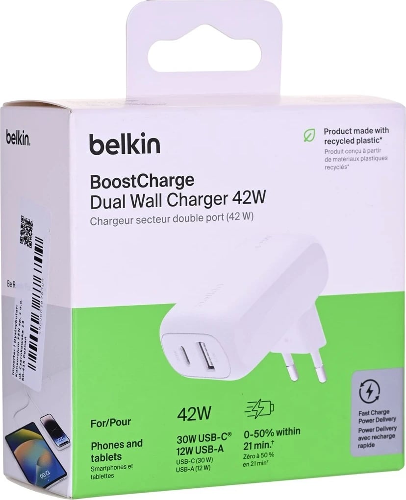 Karikues Belkin WCB009VFWH, Celular, Tablet, Bardhë