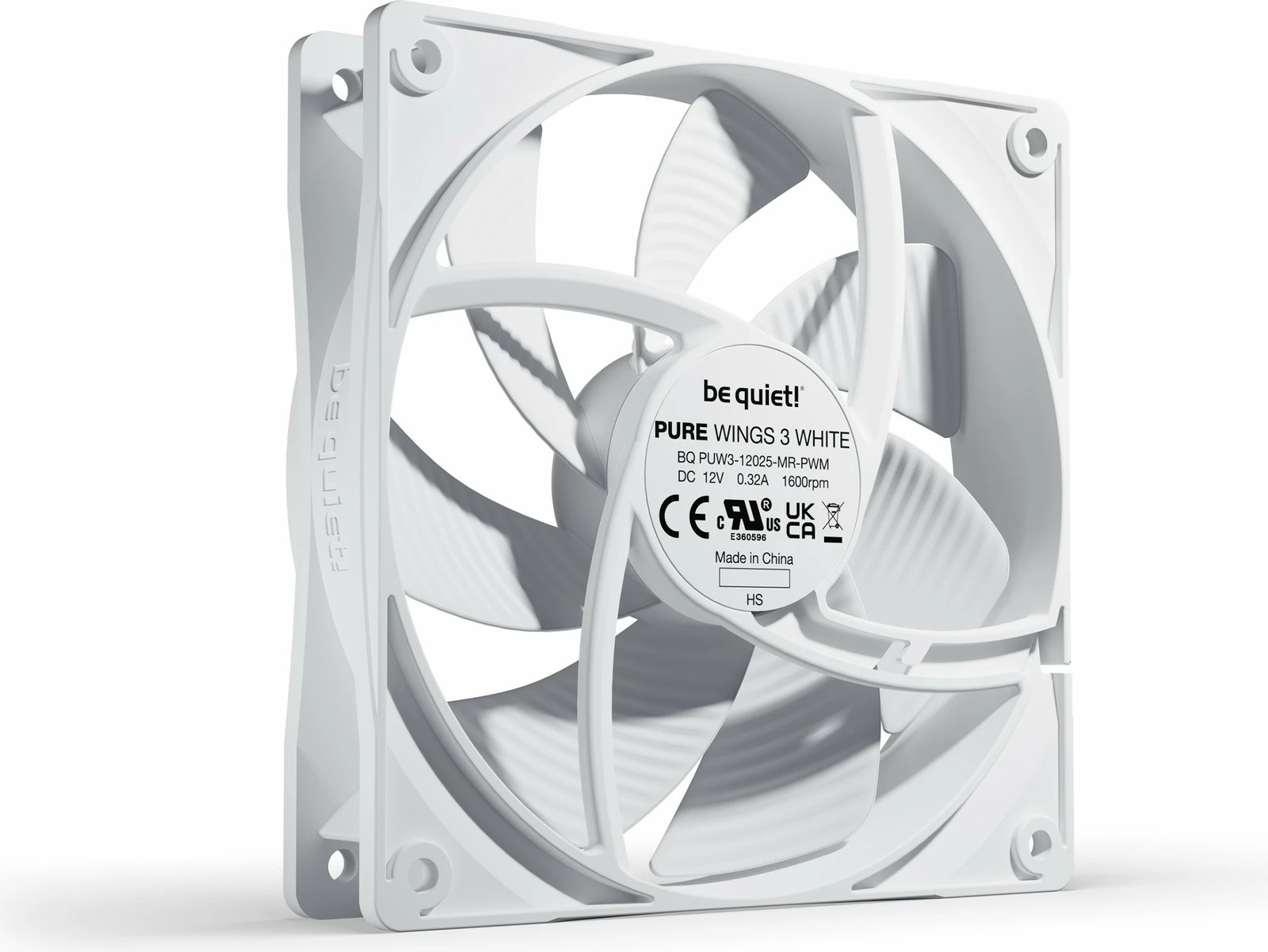 Ventilator Be Quiet! Pure Wings 3 120mm PWM White, 1600 RPM, 25.5 dB, 49.9 cfm