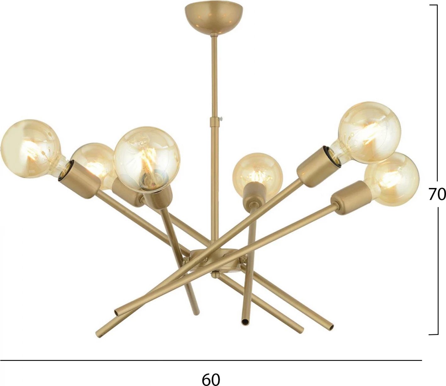 Llambë tavani metalike, ngjyrë ari, FH7401.02, 60x70 cm